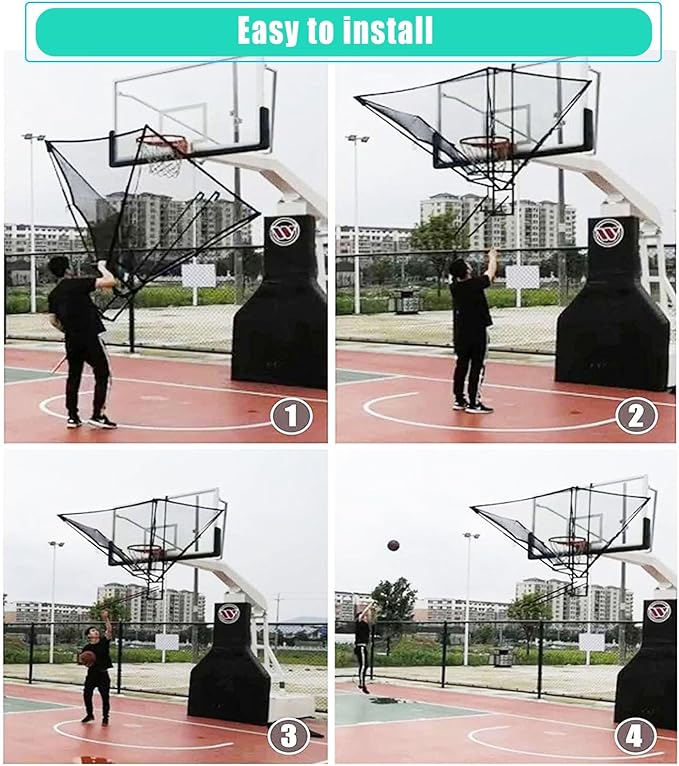 Basketball Shot Return NET Apparatus with 180° Rotating Chute