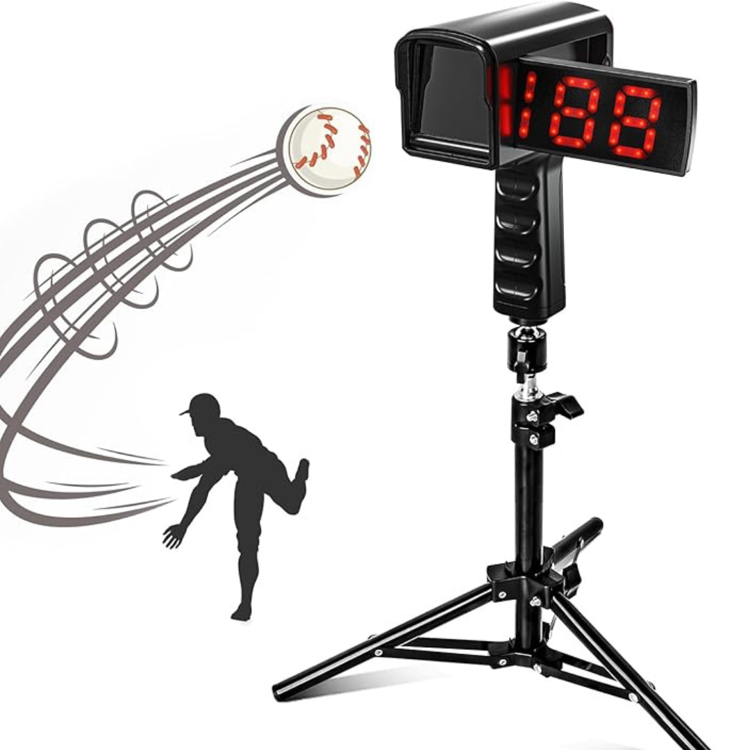 Baseball Radar Guns - Speed Sensors Baseball Speed Training Equipment with LED+LCD Larger Display, Handheld or Hand Free Speed Radar Gun for All Baseball Players| with Tripod
